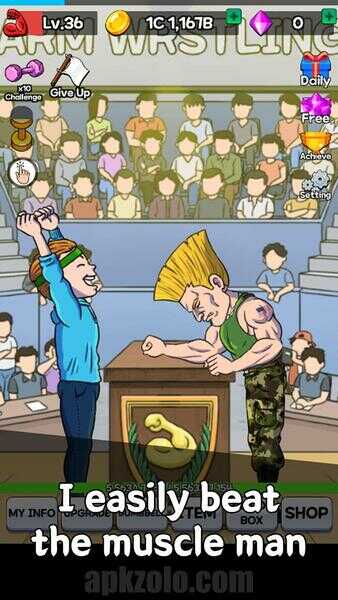 Arm Wrestling Clicker Mod APK Unlimited Gems